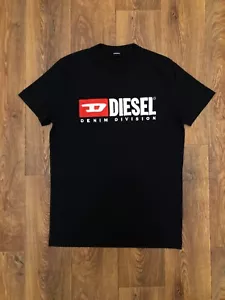 Men’s Diesel T-Shirt (Size M) – Black, Short Sleeve, Denim Division Logo - Picture 1 of 7
