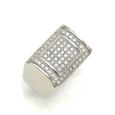 Anillo Pinky Acero Inoxidable 316 Pavé Para Hombre Forma Cuadrada Circonita Foto 1 de 4