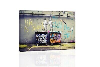 Life Is Short Banksy  - CANVAS OR PRINT WALL ART • 12$