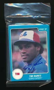Set 12 carte Star Company Montreal Expos 1987 "Expo Expert" firmate Tim Raines - Foto 1 di 2