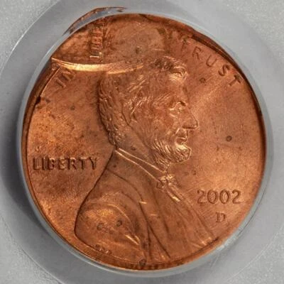 2002 D PCGS MS63RD Double Struck 2nd Strike 90% Off Center Cent Error Rare Date - Image 1 of 4