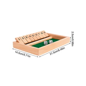 Shut The Box Dice Game Wooden Board Game For Adults Children Classic Math Game - Picture 1 of 12