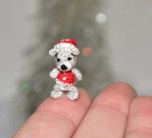 Dollhouse Miniature Bear Dollhouse Doll 0.8" Christmas Bear Christmas Gift Idea - Picture 1 of 9