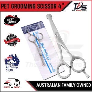 4.5 INCH CURVED DOG PET GROOMING BALL TIP HAIR CUTTING SCISSORS STAINLESS STEEL - Picture 1 of 4