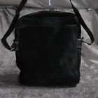 #1 MENSWEAR Lambertson Truex Made in Italy Black Ponyskin Fur Crossbody Bag NR