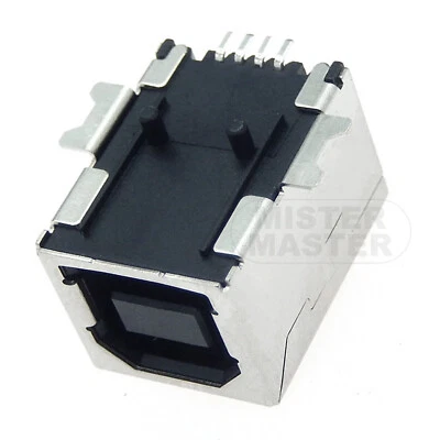 CONNETTORE USB 2.0 TIPO B FEMMINA 4 PIN 180° A SALDARE PCB SMD - Immagine 1 di 4