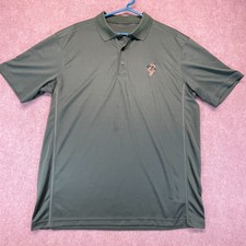 Greensboro Grasshoppers Men's Size XL Green Short Sleeve Polo Shirt Logo MiLB