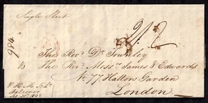Bermuda Pre-Stamp Cover 1831 w/ SUPERB STRIKE BERMUDA FLEURON IN BLACK - Picture 1 of 4