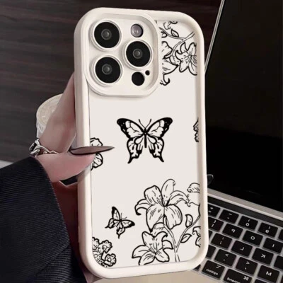 For iPhone 16 15 14 13 Pro Max 12 11 XS 8 Butterfly ShockProof Phone Case Cover - Image 1 of 4