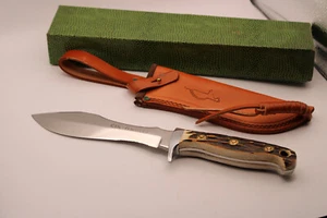 OLSEN KNIFE CO 2700-E STAG ELK HUNTER KNIFE IN BOX w LEATHER SHEATH NICE GERMANY - Picture 1 of 20