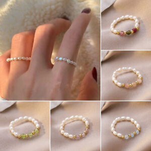 2022 Fahsion Natural Freshwater Pearl Finger Rings Circle Women Jewelry Gifts