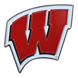 "Emblema de metal color Wisconsin 3""x3,2" - Imagen 1 de 4
