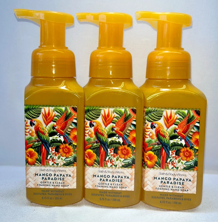 3 Mango Papaya Paradise Gentle Foaming Hand Soap Bath & Body Works 8.75 fl oz - Image 1 of 1