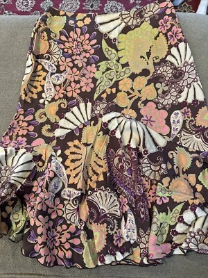 Falda Flor Multicolor Spandex Seda Mujer Trina Turk Talla 4 (BD) Foto 1 de 4