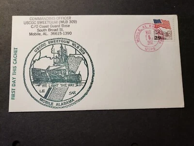USCGC SWEETGUM WLB-309 Naval Cover 1992 FIRST DAY Cachet MOBILE, ALABAMA - Image 1 of 2