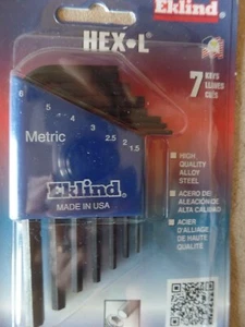 Eklind 10507 Metric MM 7 piece Short Arm Hex L Key Allen Wrench Case MADE IN USA - Picture 1 of 7