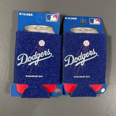 Los Angeles Dodgers MLB Baseball Insulated Bottle Sleeve Glitter Sports LOT OF 2 Cover