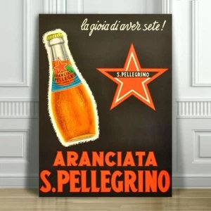 VINTAGE DRINK AD CANVAS ART PRINT POSTER - S. Pellegrino Aranciata - 32x24" - Picture 1 of 1