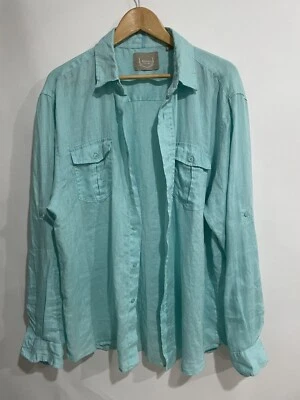 Bruno New York Hombre Camisa Botton Up 100% Lino  Foto 1 de 4