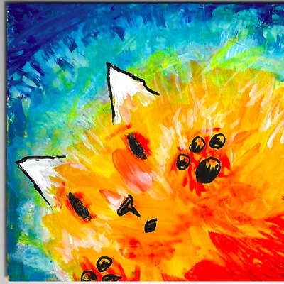 Impresión de pintura de gato ACEO playa sol gatito miniatura arte popular Josh Merritt Foto 1 de 2