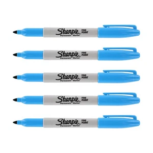 Sharpie Permanent Marker, Fine Point, Aqua Ink, 5-Count - Picture 1 of 1