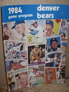 Vintage 1984 Denver Bears Minor League Baseball Game Program- Score Card- Rare! - Picture 1 of 6