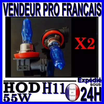2 AMPOULE HOD H11 55W LAMPE HALOGENE EFFET XENON POUR PHARE ANTI BROUILLARD 12V - Photo 1/3