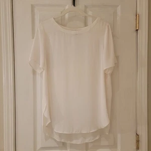 Banana Republic Shirt Size Small White Hi Low Hem Short Sleeve Top 422333 NWT - Picture 1 of 7
