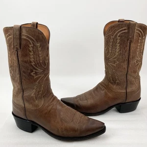 Lucchese 1883 Botas Crayton Para Hombres 12 D Marrón Cuero de Cabra Vaquero Occidental MUY BONITAS - Imagen 1 de 18