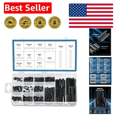 Комплект метрических пружинных штифтов 400 шт. с черной оксидной отделкой для долговечности - Изображение 1 из 4