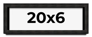 20x6 Shadow Box Black Rustic Barnwood Display Frame | 1.125 Inch Deep | 0.875 I - Picture 1 of 4