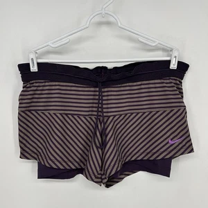 Nike Falda Mujer Grande Púrpura Rayas Skort Atlético Incorporado Calzoncillos Dri-Fit - Imagen 1 de 9