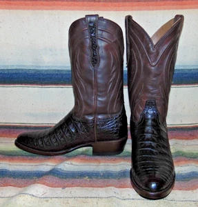 Herren Rujo Arturo dunkelbraun Kaiman Bauch/Leder Cowboystiefel 9 D NEU im Karton - Bild 1 von 6
