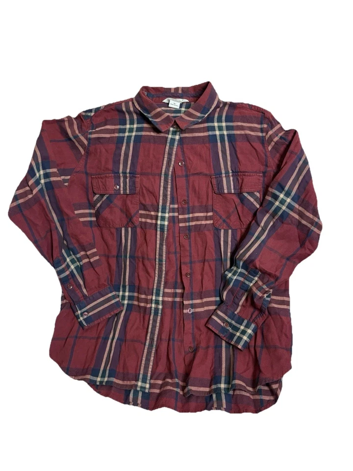 Camisa de franela Bob Timberlake para hombre talla XL manga larga abotonada roja negra Foto 1 de 3