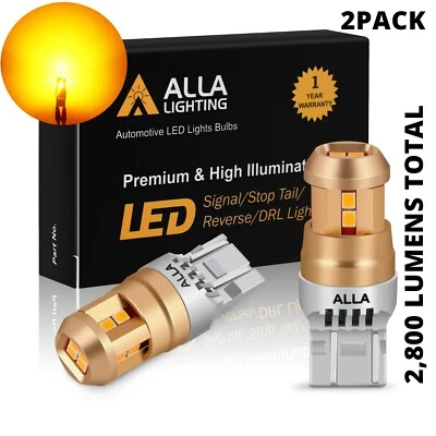 LED Yellow 7443 Front Turn Signal Bulbs for Toyota,Heavy Duty Aluminum Heat Sink - Image 1 of 4