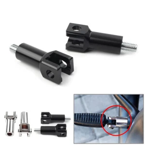 Rear Footrest Pegs Support Mount Bracket Fit Harley 2000-2018 Alloy Silver/Black - Imagen 1 de 11