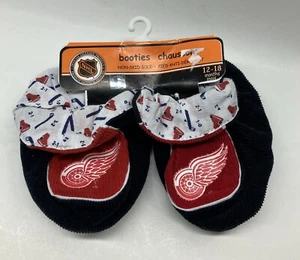 Stivaletti vintage NHL nuovi Detroit Red Wings hockey bambino fondo antiscivolo 12-18 mo - Foto 1 di 2