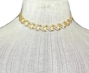 Collar Gargantilla Napier Vintage Años 90 Grueso Estrás Cuello Grueso Tono Dorado 15 I - Imagen 1 de 5