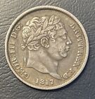 1817 King George III Great Britain Silver Shilling 1S  Coin