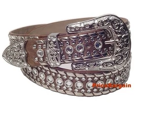 Western Strass Bronze Kupfer Druckknopf Schnalle Leder Gürtel M SM - Bild 1 von 1