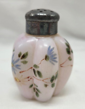 Vintage Pale Pink Hand Painted Milk Glass Pepper Shaker
