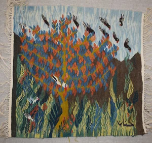 Tapiz colgante de pared tejido a mano de 2 pies - arte popular egipcio - decoración del hogar alfombra Kilim - Imagen 1 de 15