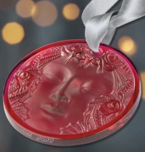 LALIQUE RED CRYSTAL 2022 MASQUE DE FEMME mermaid ANNUAL Noel Tree ORNAMENT NIB