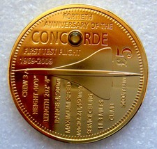 TRISTAN DA CUNHA 2009 £5 CONCORDE PROOF COIN ENCAPSULATED PIECE OF CONCORDE
