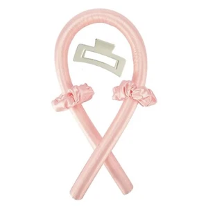 PINK Hair Roller Soft Wave Formers Heatless Curling Rod Curls Silk Curler US SEL - Picture 1 of 2