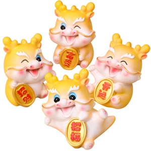 4pcs Miniature Dragon Resin Figurines Animal Figurines Car Room Table Decoration - Picture 1 of 12