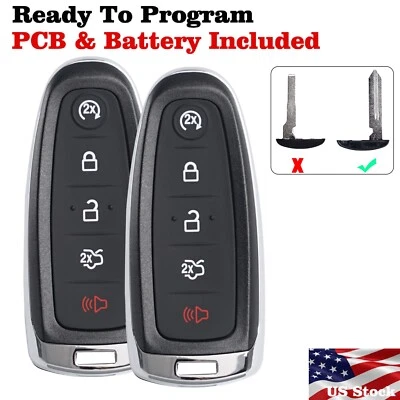 2 For 2013 2014 2015 2016 2017 2018 19 Ford Flex Proximity Remote Smart Key Fob - Image 1 of 3