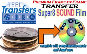 REEL TRANSFERS - Super 8 Sound film converted to DVD - True Frame-by-Frame - Picture 1 of 1