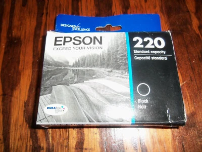 Epson T220 T220120 Durabrite Ultra Black Ink Cartridge Genuine BNiB - Image 1 of 2