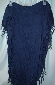 Fashion Scarf Solid Dark Blue Fringed Infinity Scarf 31" x 35" NWT - Picture 1 of 3